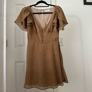 Brown dress with black polka dots